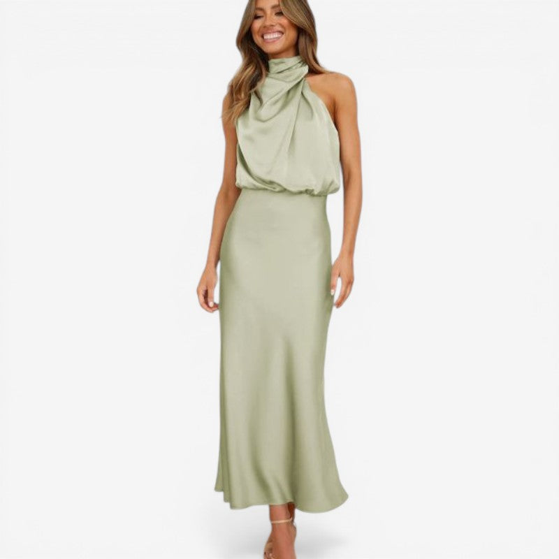 Women’s sleeveless mock neck midi dress