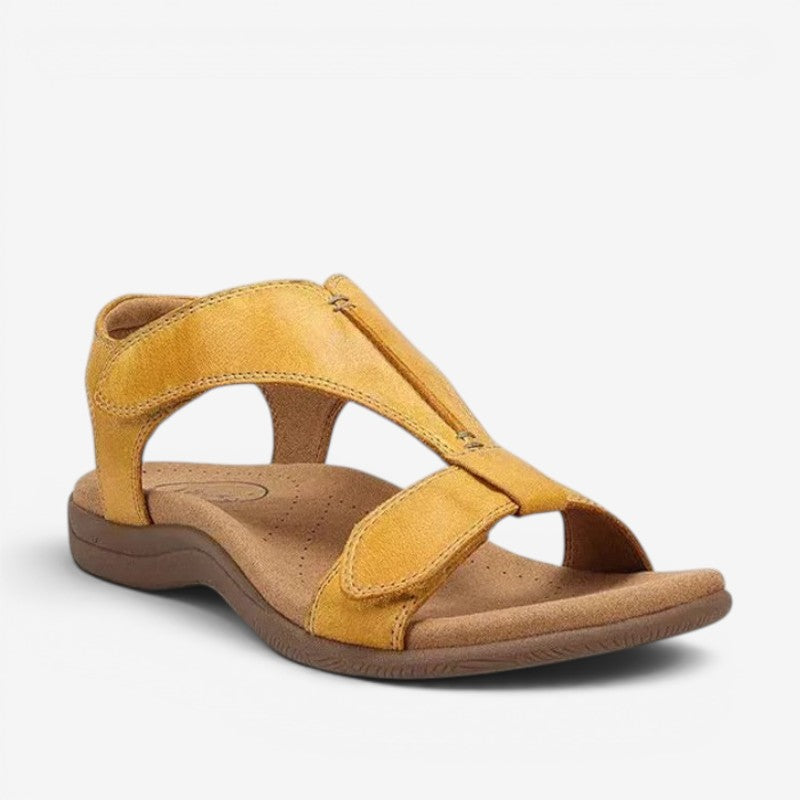 Women's Flat Sole Strap Sandals with Magic Tape