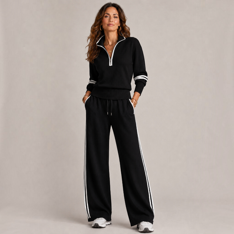 Velmora – Women's Two-Piece Set with Half-Zip Pullover