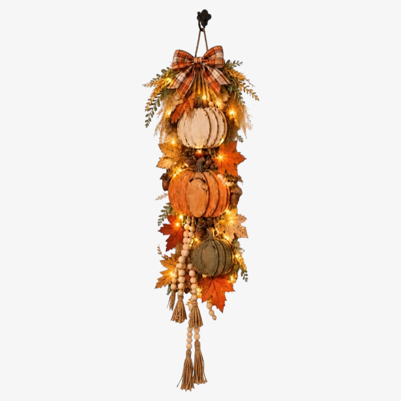 Pumpkinwarm – Wooden Pumpkin Decoration With Led Lights