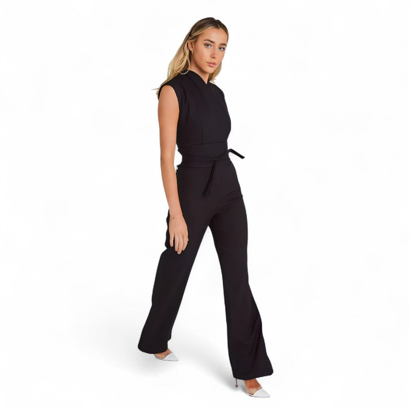Emma – Elegante Mouwloze Jumpsuit met Hoge Taille Riemontwerp Velani