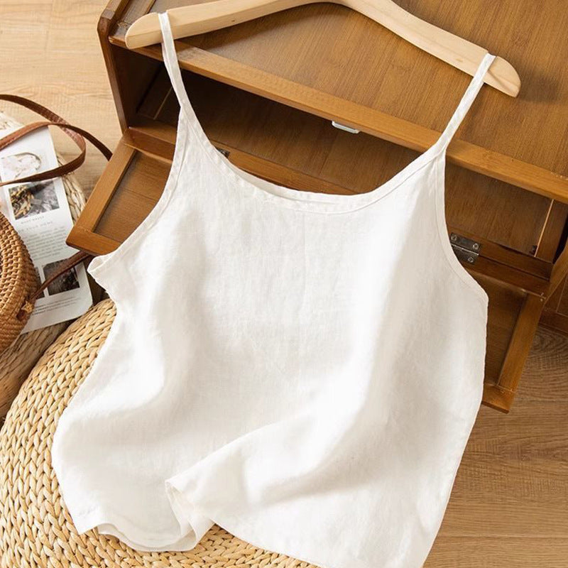 Dame Spaghetti Strap Top i Linned