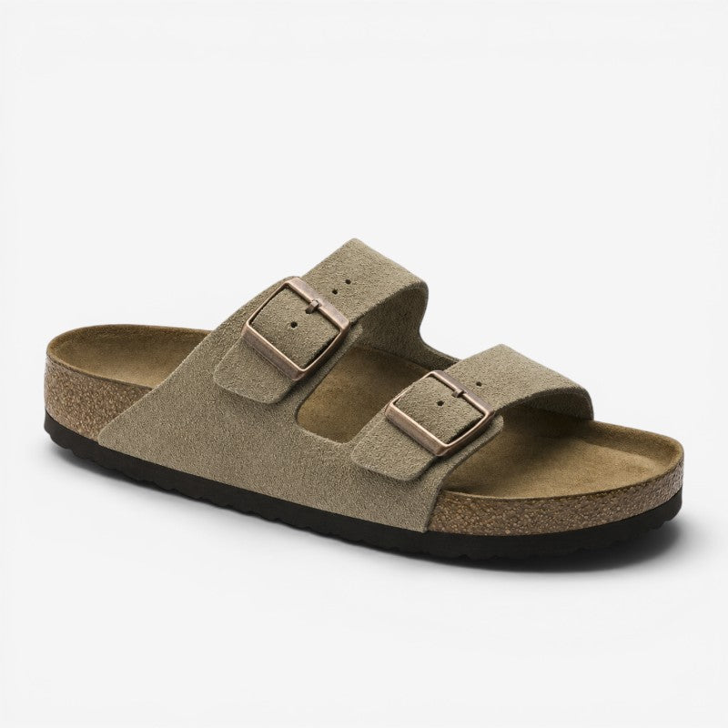 Casual Slip-On Sandals with Double Buckle Straps