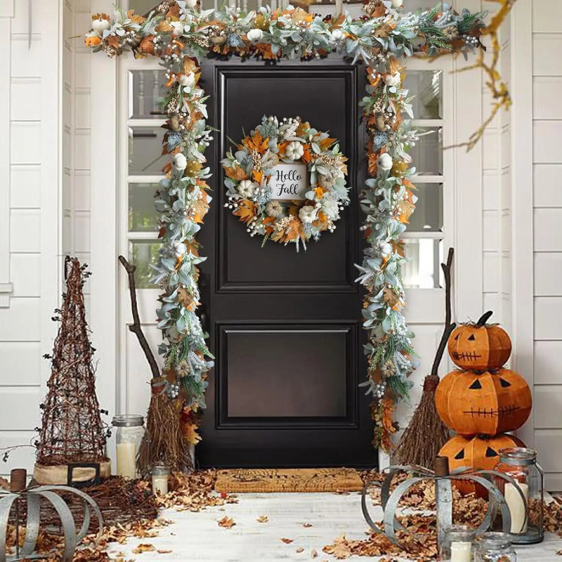 Vibrant Handmade Autumn Leaf Wreath
