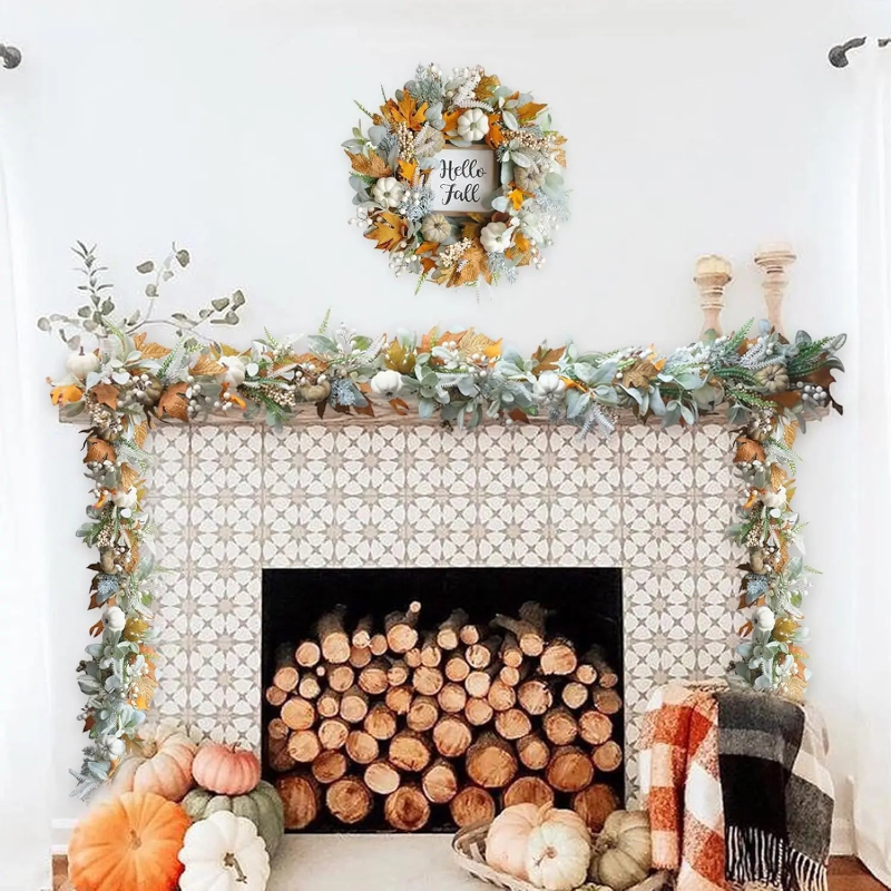 Vibrant Handmade Autumn Leaf Wreath