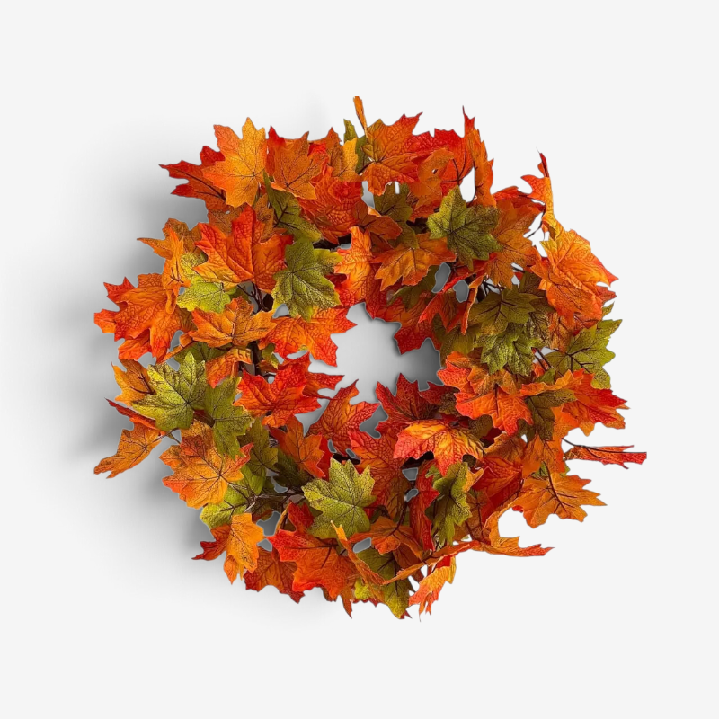 Vibrant Handmade Autumn Leaf Wreath