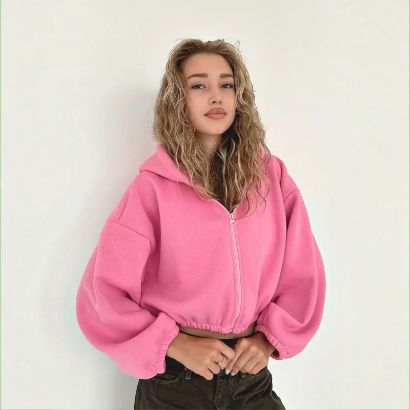Stylish Women’s Hooded Zip Jacket