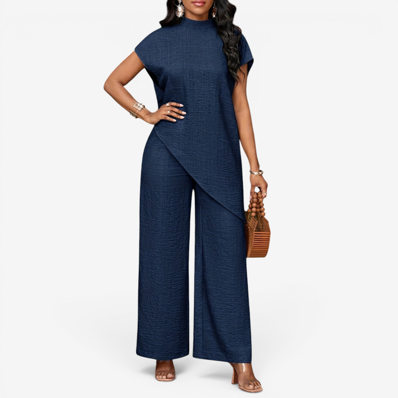 Stylish Women's Round Neck Two-Piece Set
