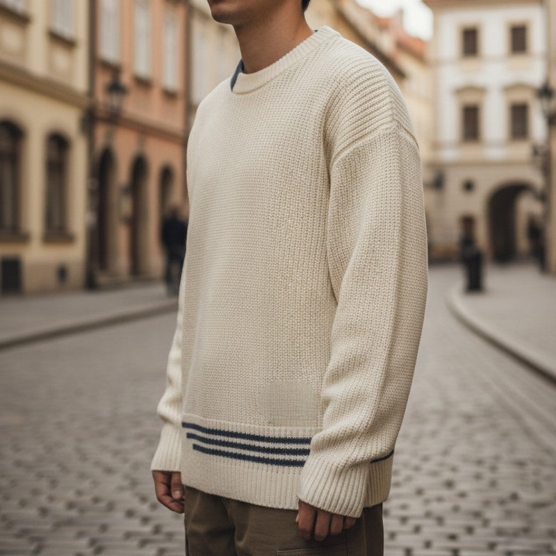 Ethan – Long Sleeve Sweater with Round Neck Design