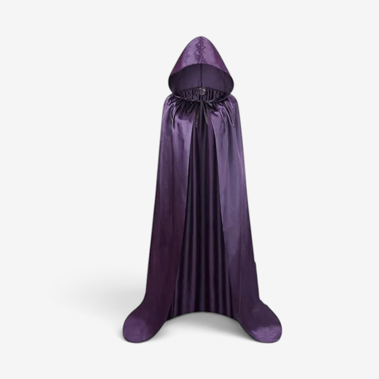 Elegant Black Hooded Cape for Halloween Adventures