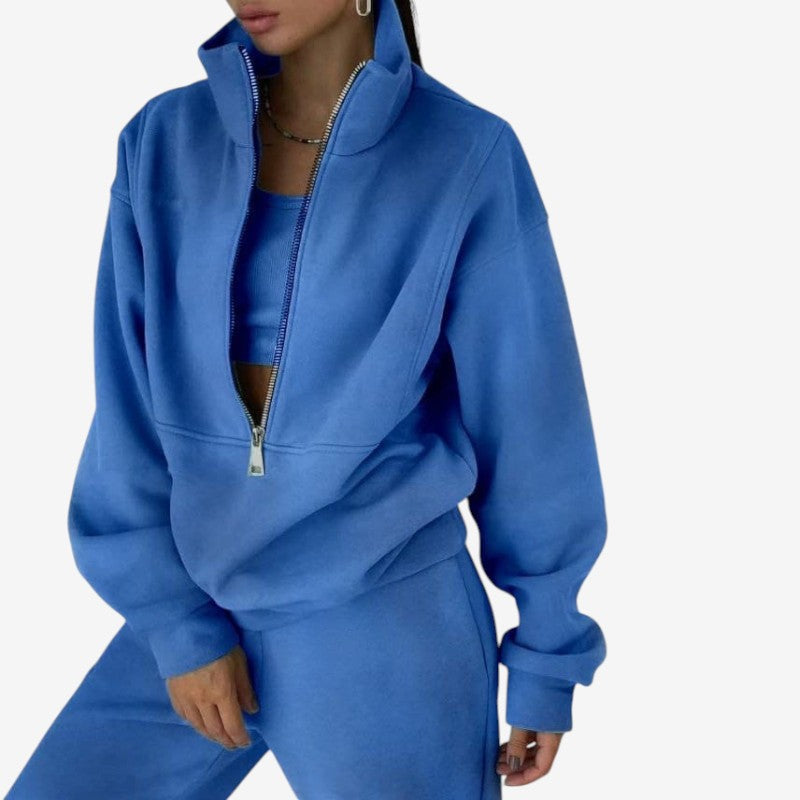Women’s Zip Up Hoodie Trousers Set Oversized Fit