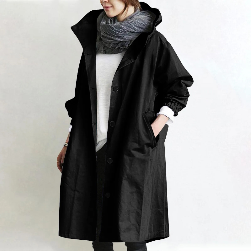 Women’s Cozy Oversized Long Sleeve Trench Coat