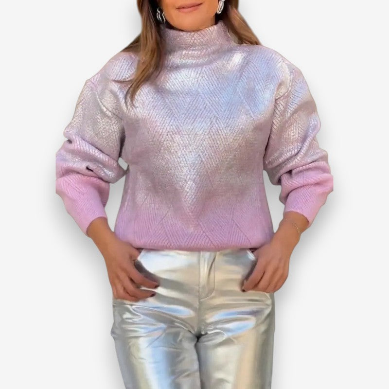 Ava – Long Sleeve Sweater with Pullover Collar Design