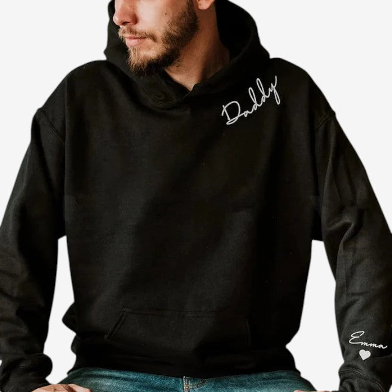 Long Sleeve Hoodie with Embroidered Name