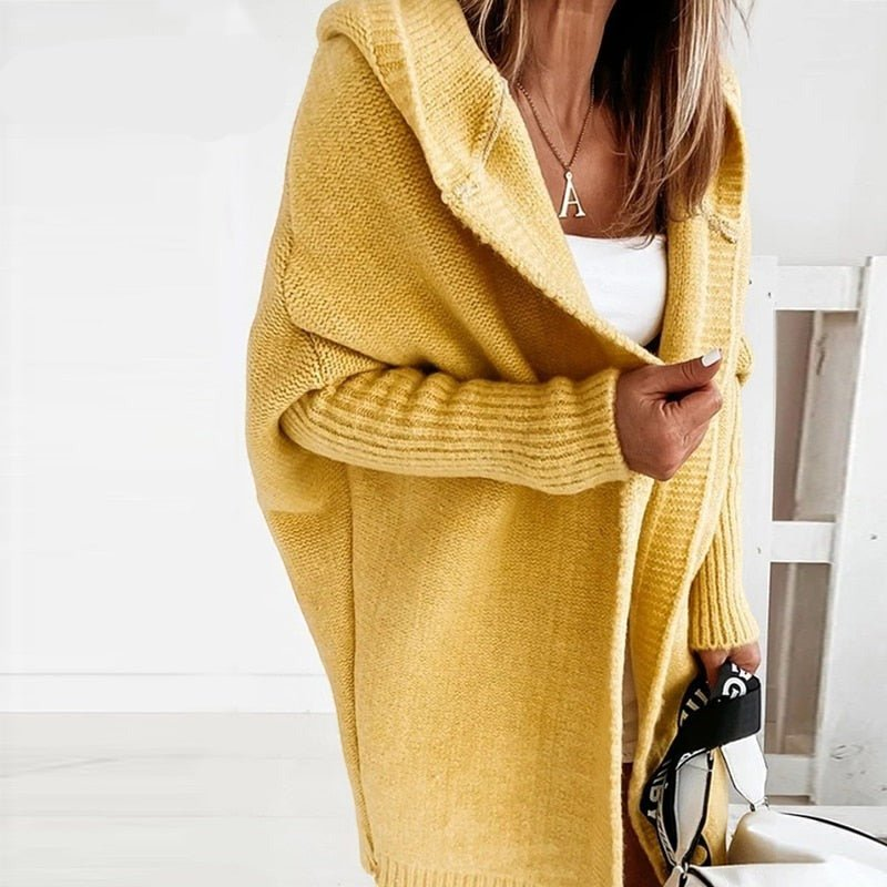 Womens Hooded Knit Cardigan