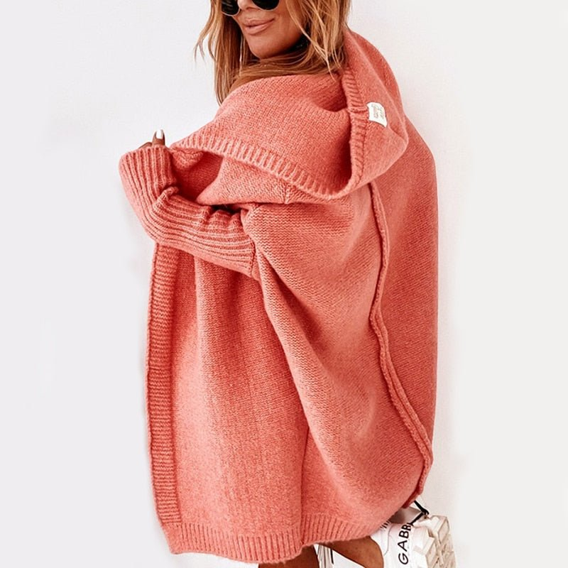 Womens Hooded Knit Cardigan