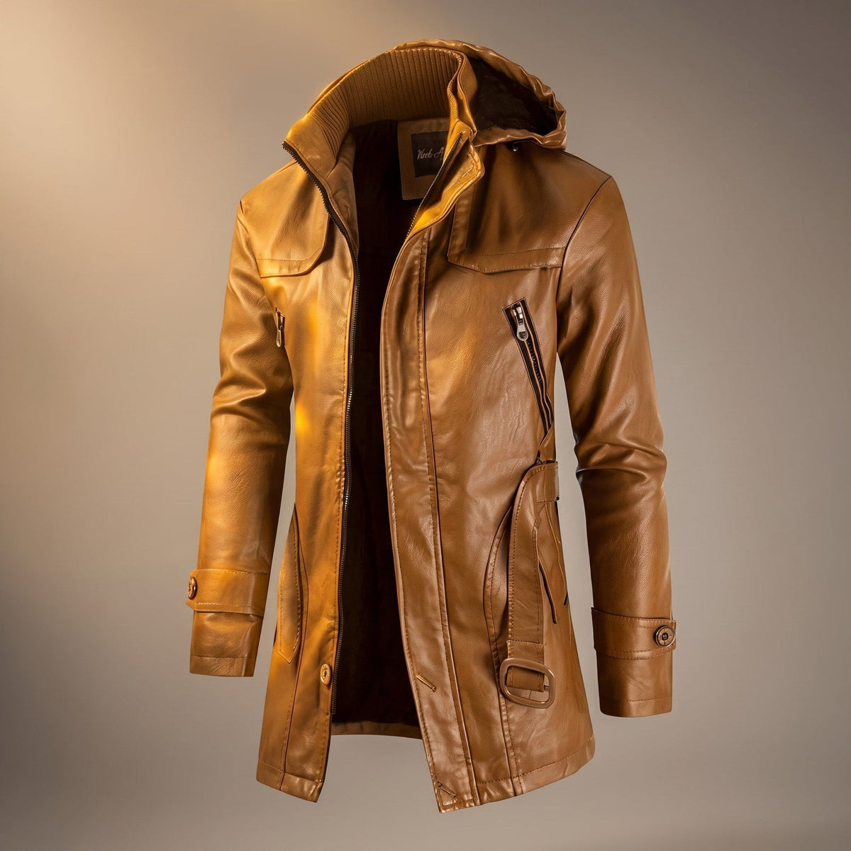 Warmth - Mid-Length Hooded Jacket with High Collar
