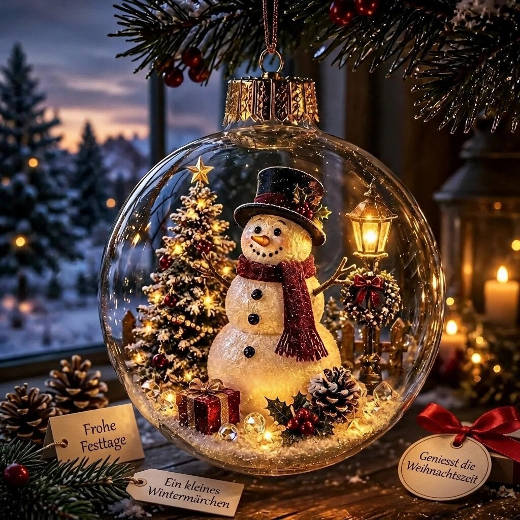 ChristmasNook - LED Christmas Ornament with Miniature Holiday Scene