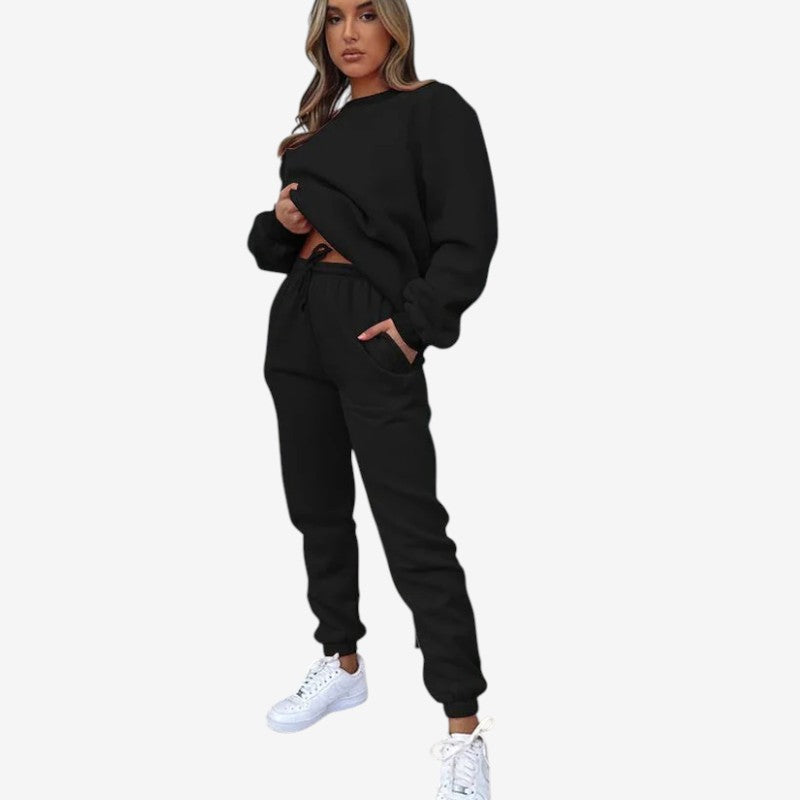 Isabella – Tweedelige set met top met lange mouwen en trekkoordbroek Velani