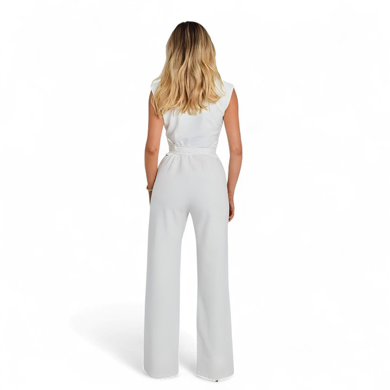 Emma – Elegante Mouwloze Jumpsuit met Hoge Taille Riemontwerp Velani