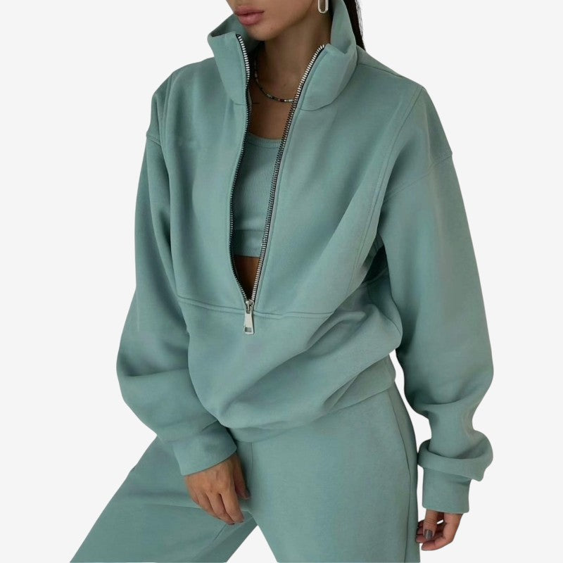Women’s Zip Up Hoodie Trousers Set Oversized Fit