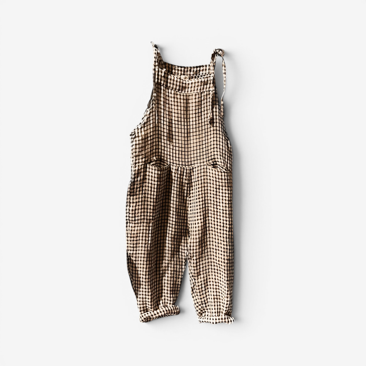 Womens Striped Bib Overalls with Pockets