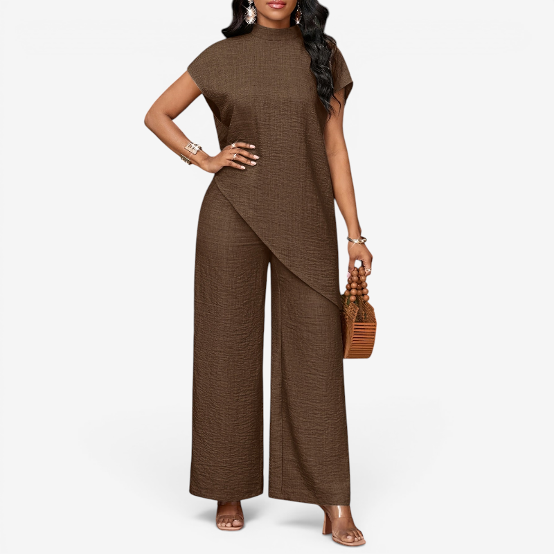 Stylish Women's Round Neck Two-Piece Set