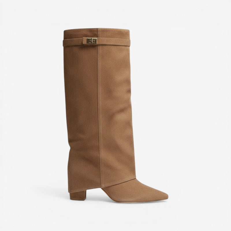 Knee-High Boots with Square Heel