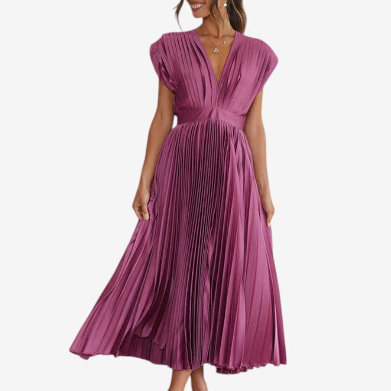 Women Sleeveless V-Neck Dress