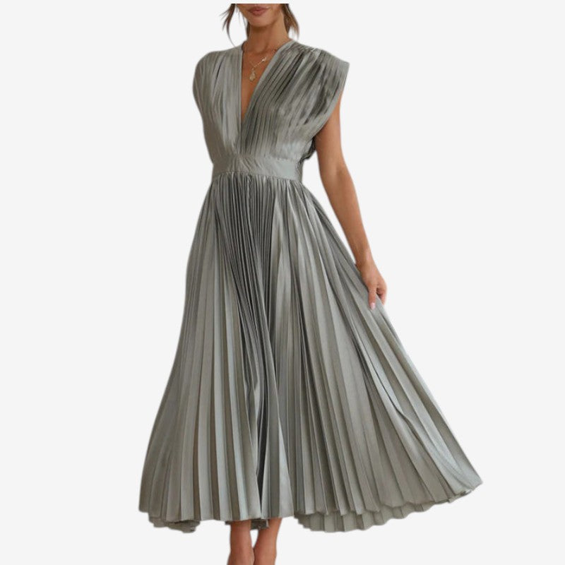 Women Sleeveless V-Neck Dress
