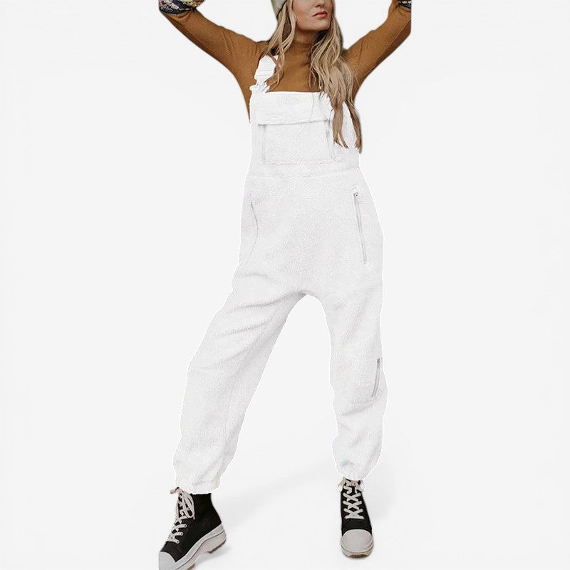 Women’s Fleece Jumpsuit with Adjustable Straps
