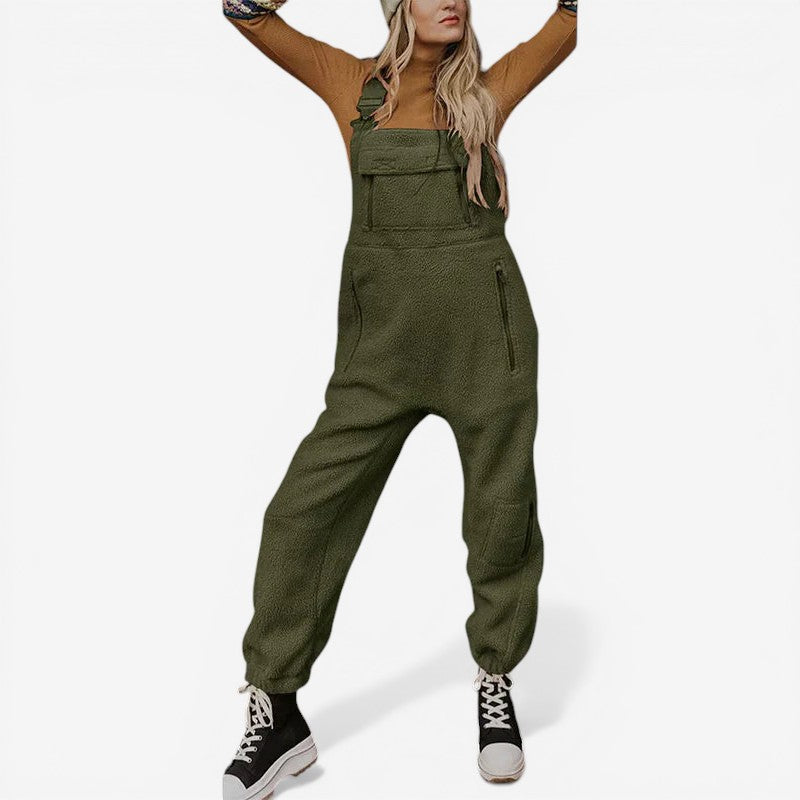 Women’s Fleece Jumpsuit with Adjustable Straps