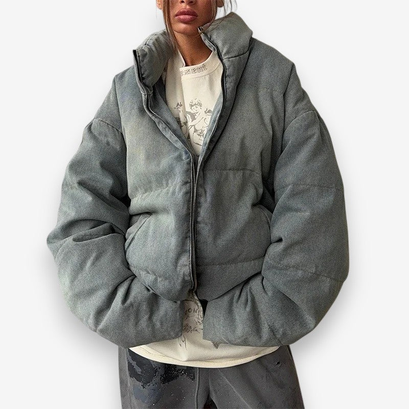 Ava – Long Sleeve Coat with Zipper Closure