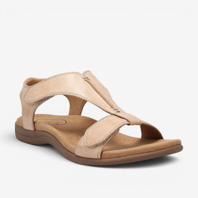 Women's Flat Sole Strap Sandals with Magic Tape