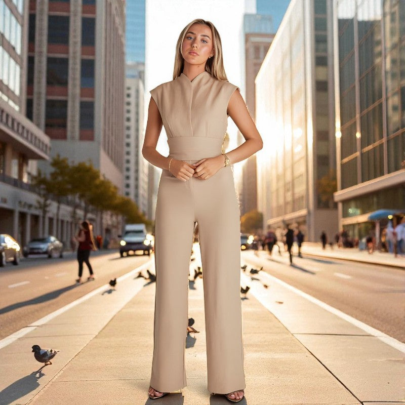 Emma – Elegante Mouwloze Jumpsuit met Hoge Taille Riemontwerp Velani