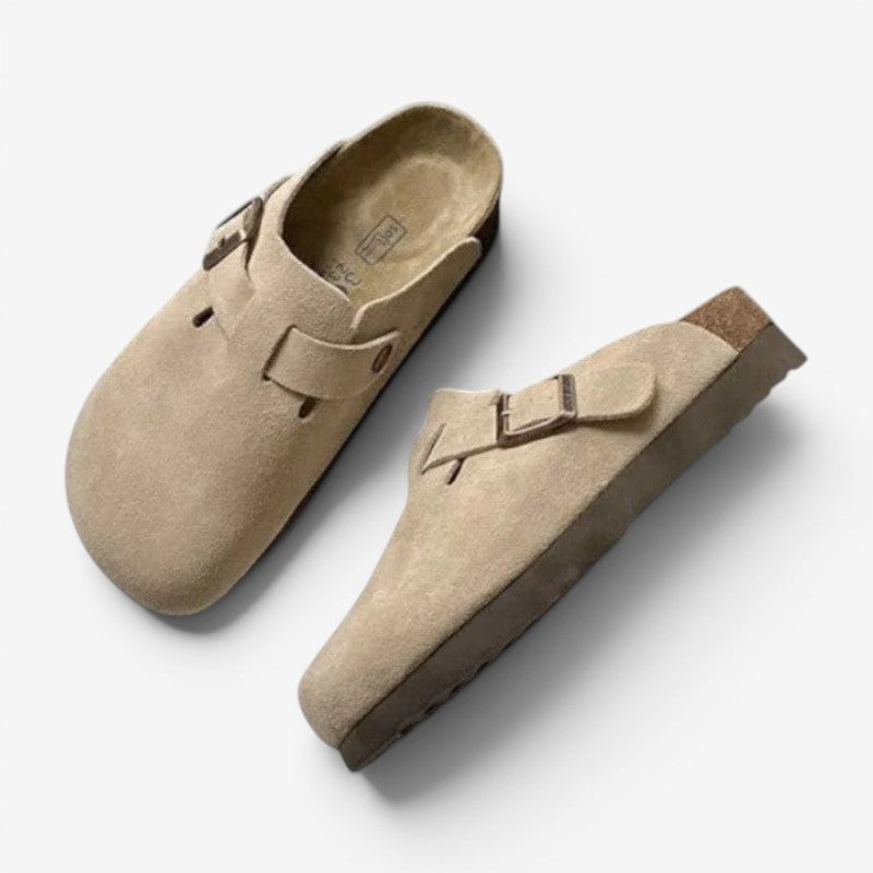 Womens Round Toe Clogs with Stylish Buckle