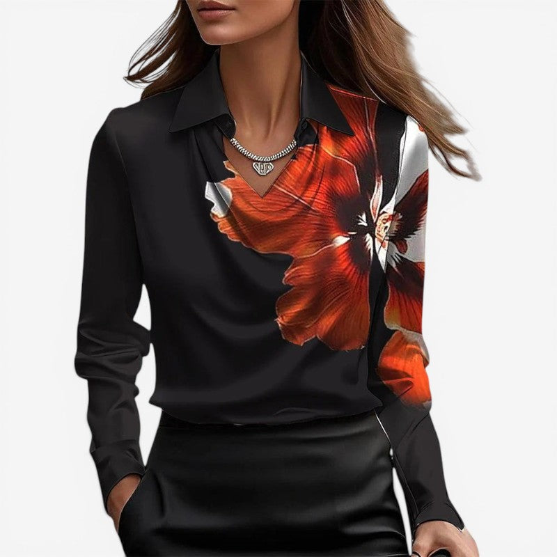 Women’s High Collar Slim Fit Blouse