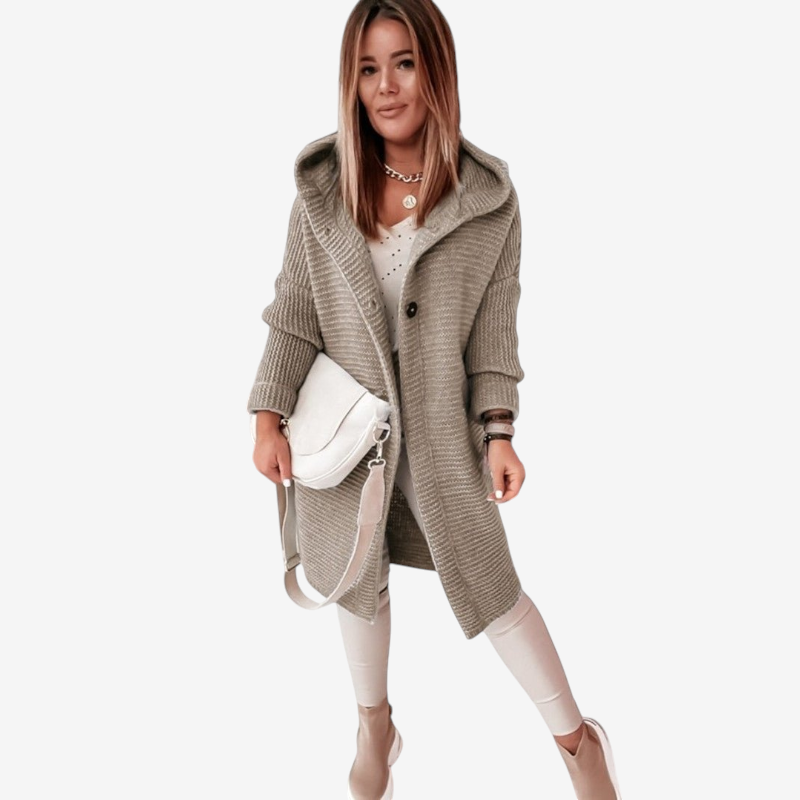 Ladies' Cozy Hooded Knit Sweater