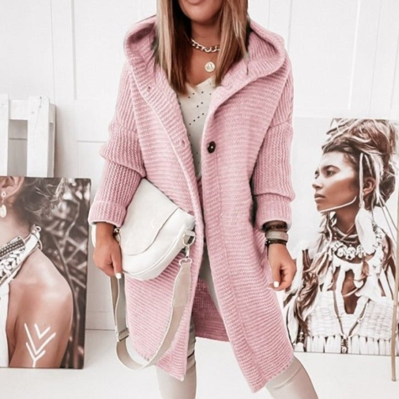 Ladies' Cozy Hooded Knit Sweater