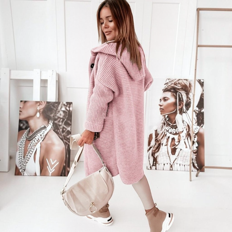 Ladies' Cozy Hooded Knit Sweater