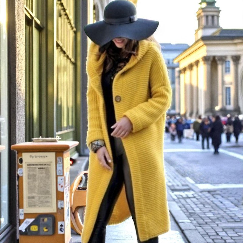 Evelyn – Gebreide Jas met Lange Mouwen en Capuchon Velani