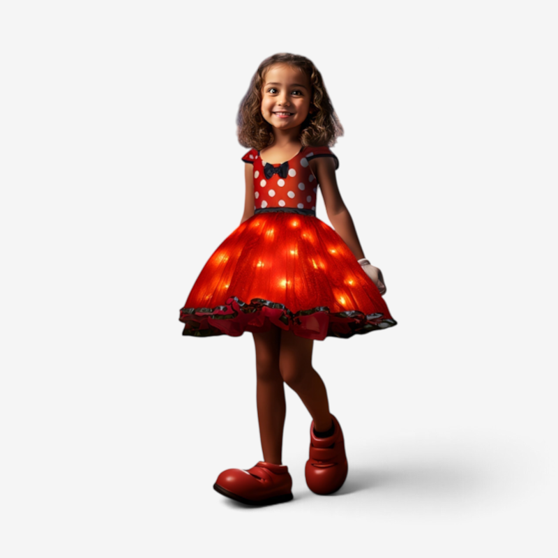 Girls' Light-Up Polka Dot Mouse Dress