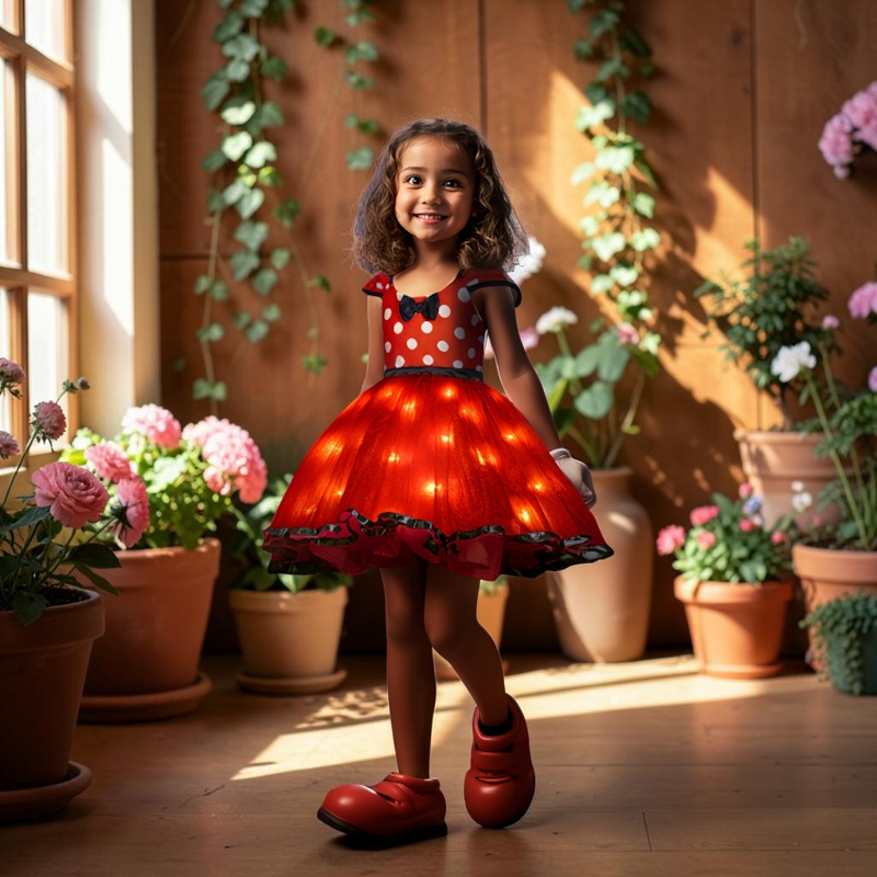 Girls' Light-Up Polka Dot Mouse Dress