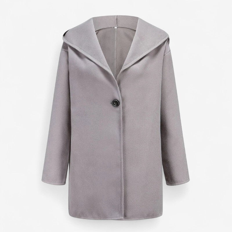 Amelia – Getailleerde Trenchcoat met Capuchon en Enkelvoudige Knopensluiting Velani