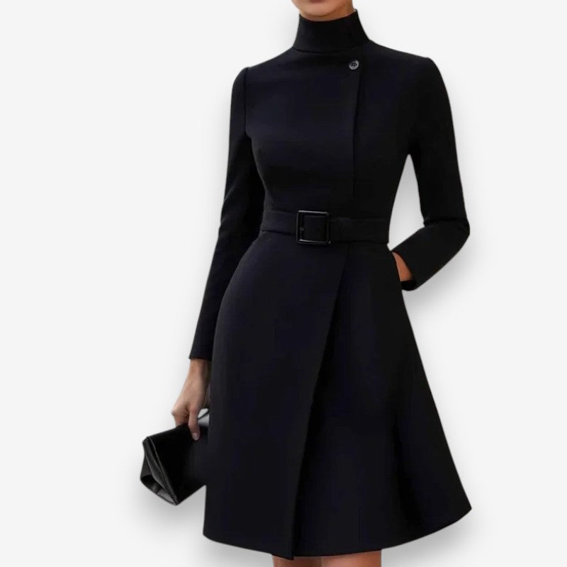 Noah – Long Sleeve Jacket with Round Neck and Belt Design