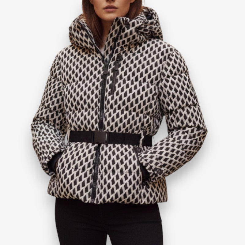 Ava – Long Sleeve Coat with Hoodie and Zipper Pockets