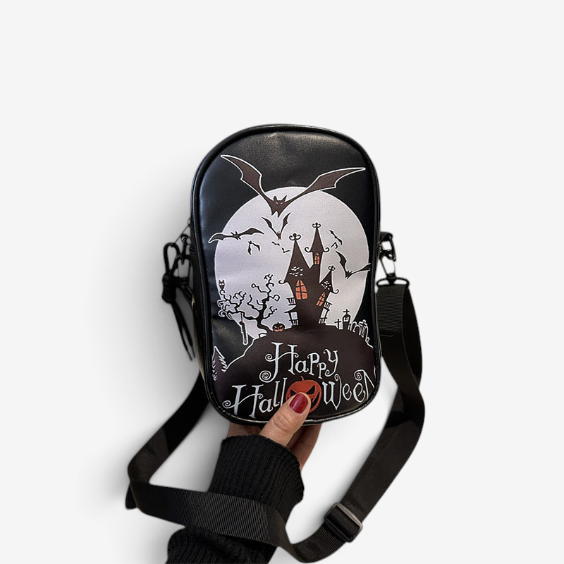 Chic Halloween Pumpkin Shoulder Bag with Compact Design