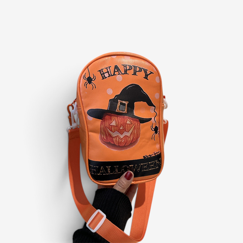 Chic Halloween Pumpkin Shoulder Bag with Compact Design
