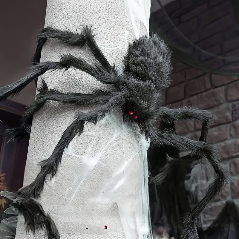 Halloween Spider Decoration Set with Stretchable Webbing