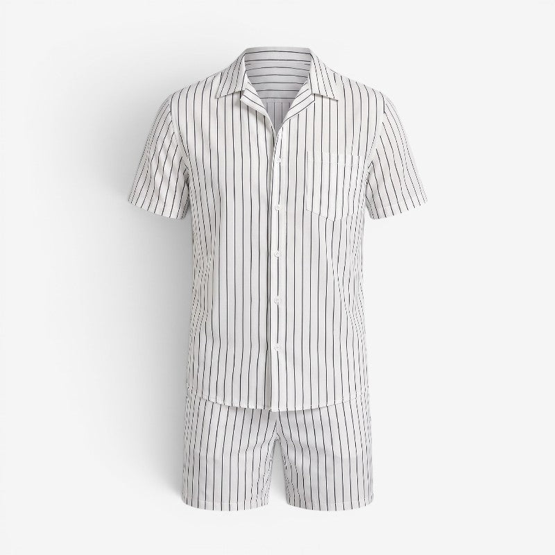 Men's Striped Shirt and Shorts Set